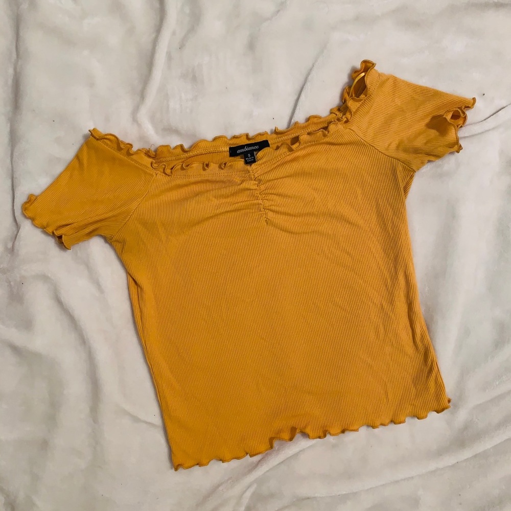 Yellow off the shoulder top